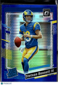 Stetson Bennett IV 2023 Optic Blue Hyper Rated Rookie Los Angeles Rams