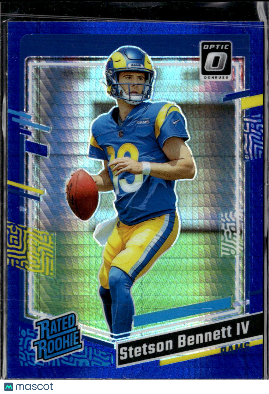 Stetson Bennett IV 2023 Optic Blue Hyper Rated Rookie Los Angeles Rams