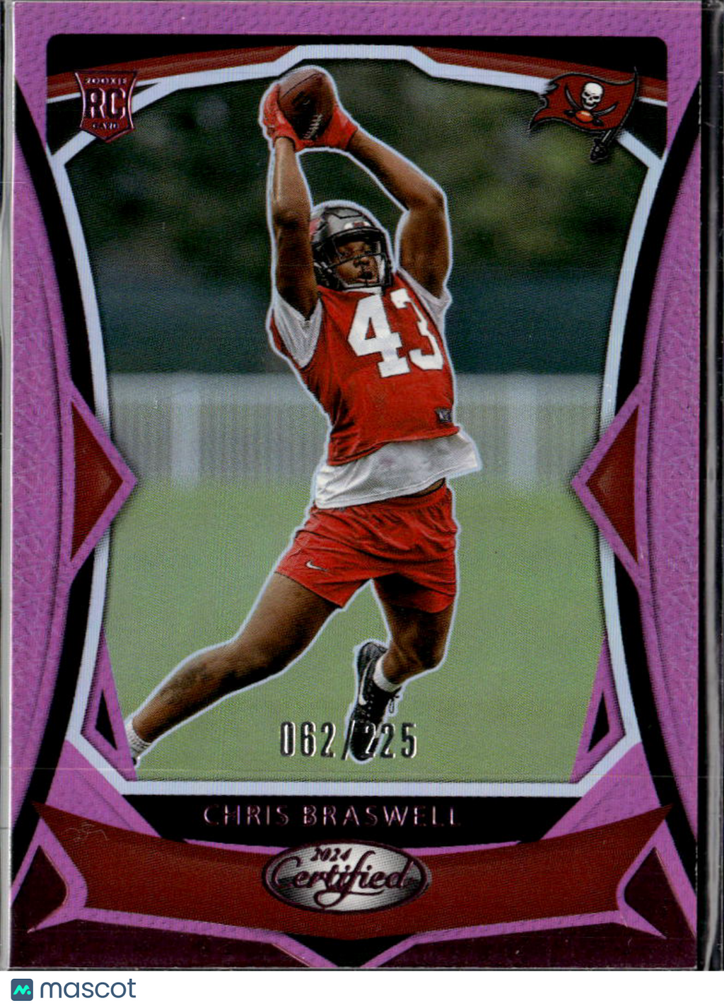 Chris Braswell 2024 Certified RC Pink /225 Tampa Bay Buccaneers