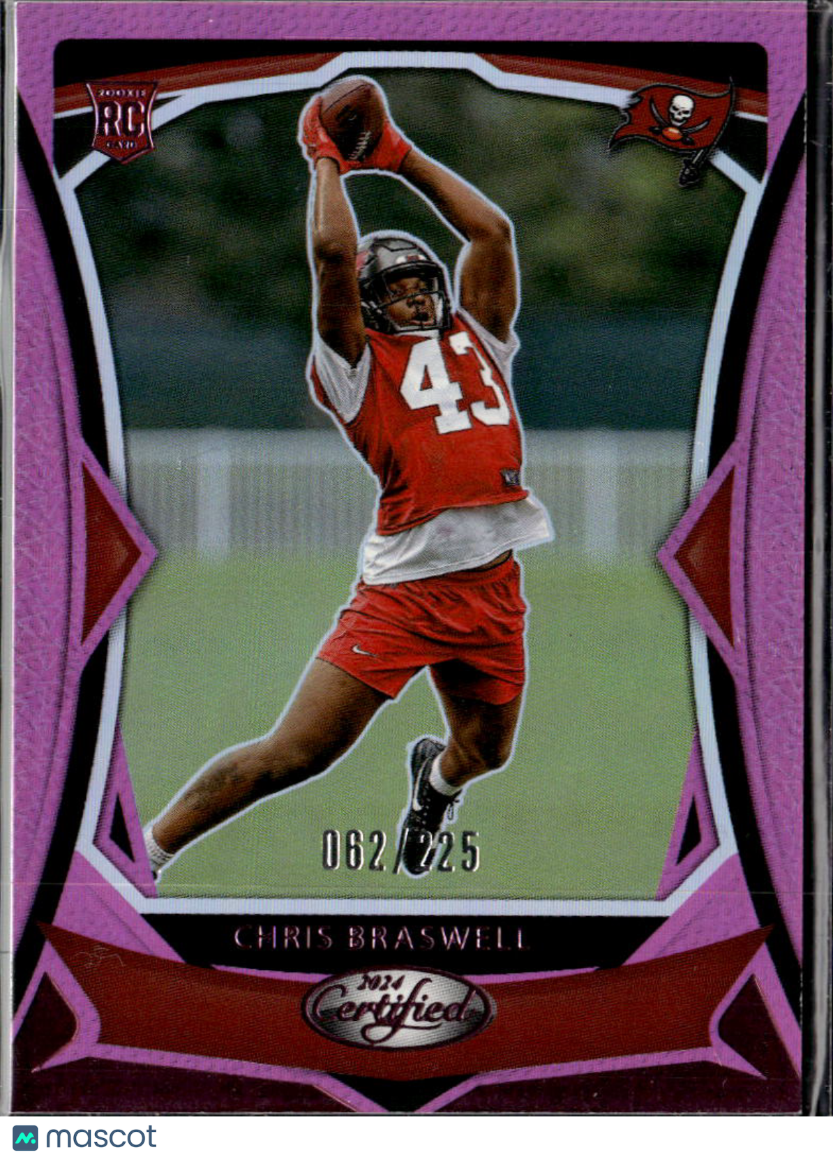 Chris Braswell 2024 Certified RC Pink /225 Tampa Bay Buccaneers