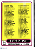 Walter Payton 1980 Topps Unused Checklist #246