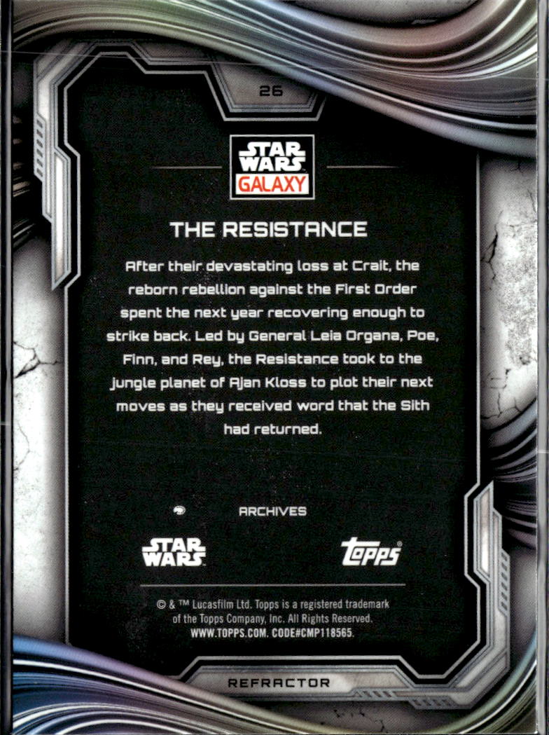 The Resistance 2025 Topps Star Wars Galaxy Refractor #26