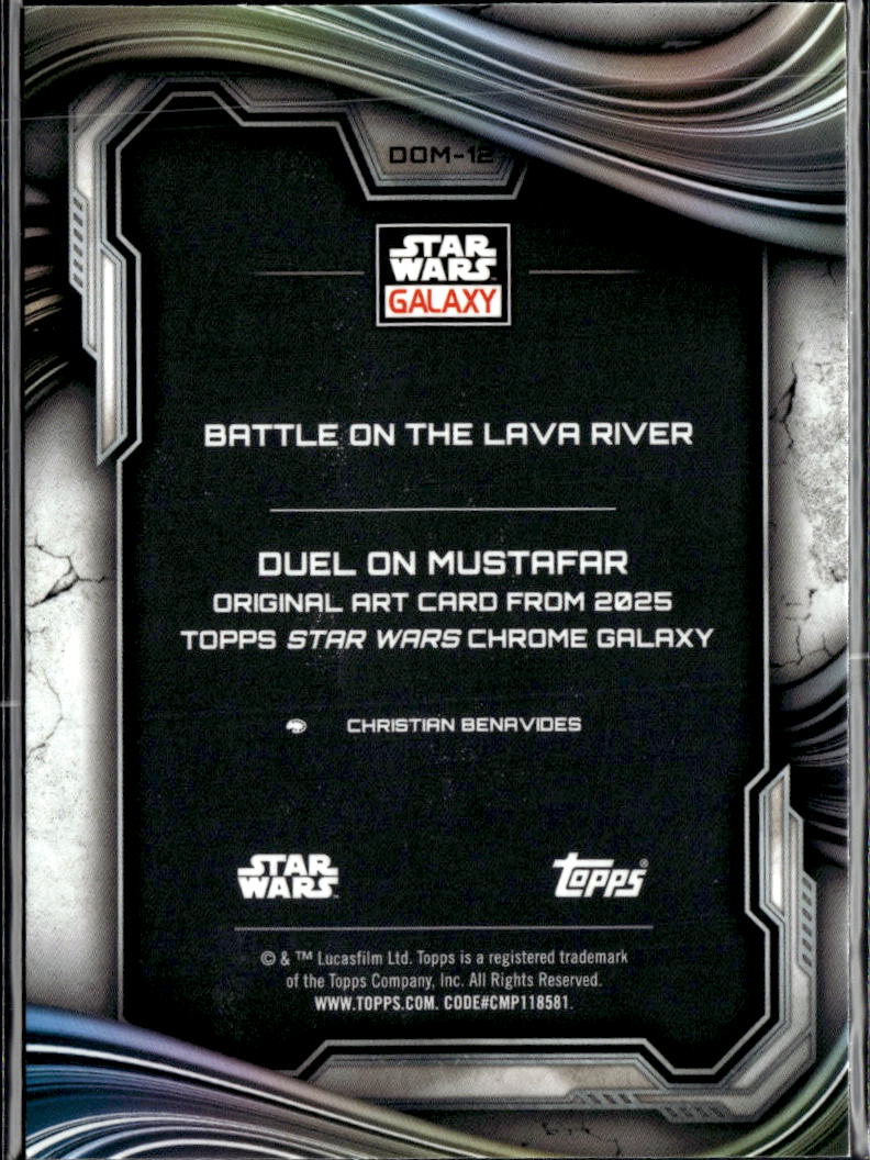 Battle on the Lava River 2025 Topps Star Wars Chrome Galaxy Refractor #DOM-12
