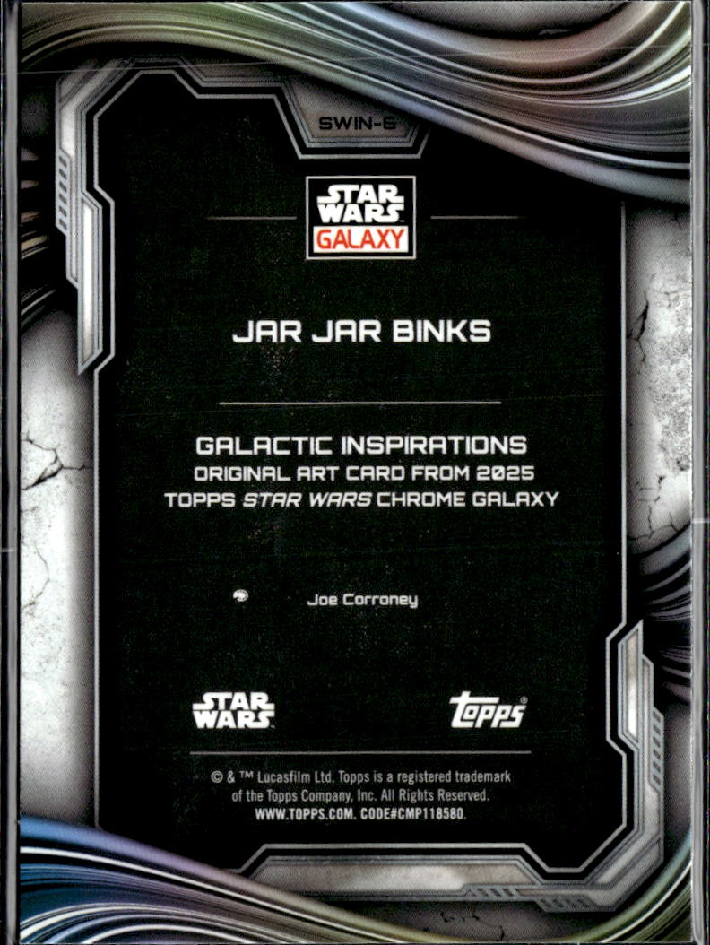 Jar Jar Binks 2025 Topps Star Wars Chrome Galaxy Refractor #SWIN-6