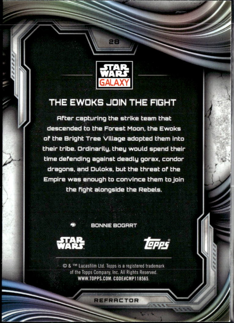 Ewoks Join The Fight 2025 Topps Star Wars Galaxy Chrome Refractor #28