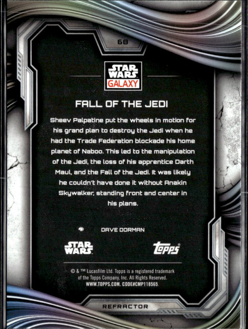 Fall of the Jedi 2025 Topps Star Wars Galaxy Refractor #68