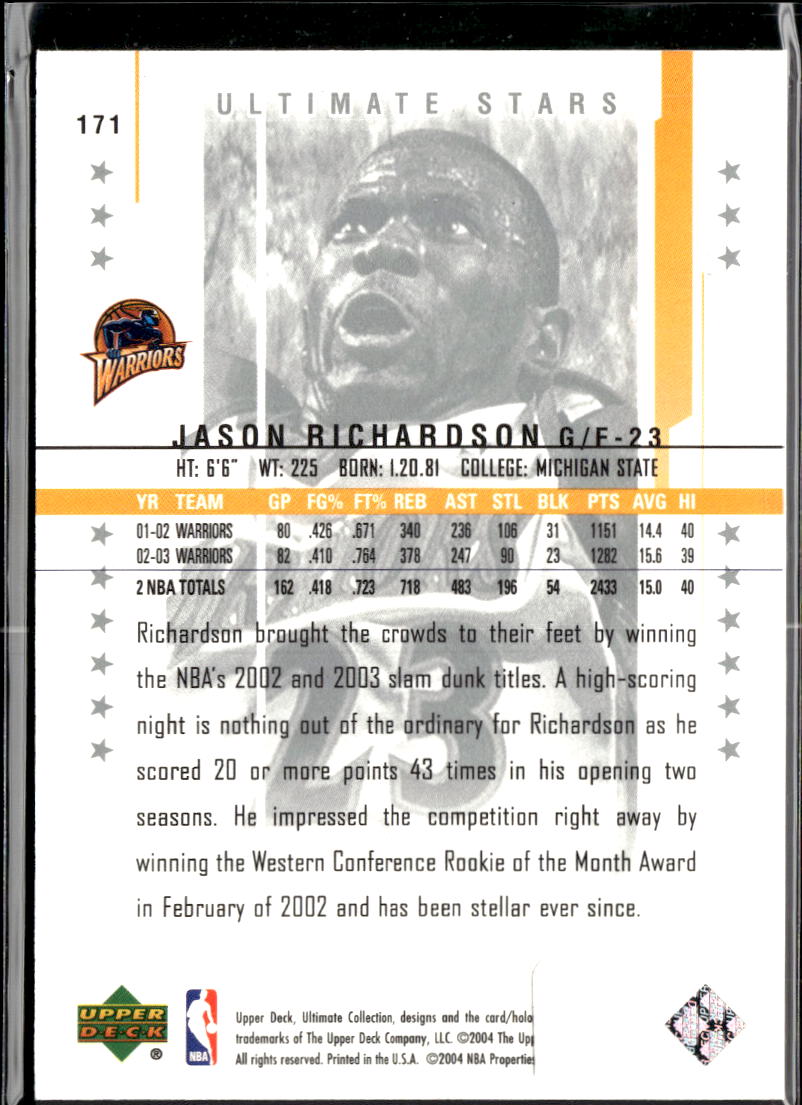 Jason Richardson 2003-04 Ultimate Collection 154/500 Golden State Warriors