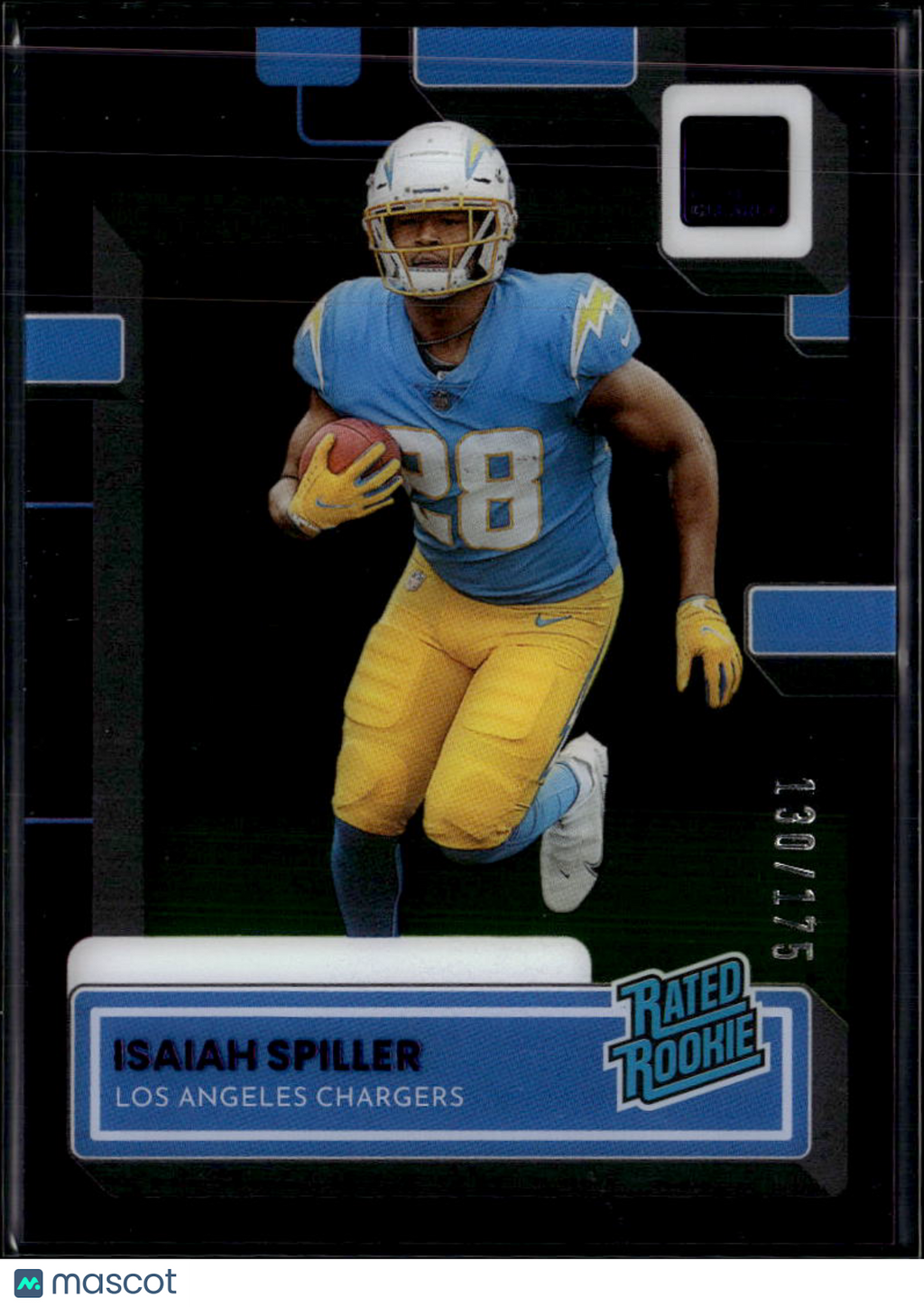 Isaiah Spiller 2023 Clearly Donruss Purple RC /175 Los Angeles Chargers
