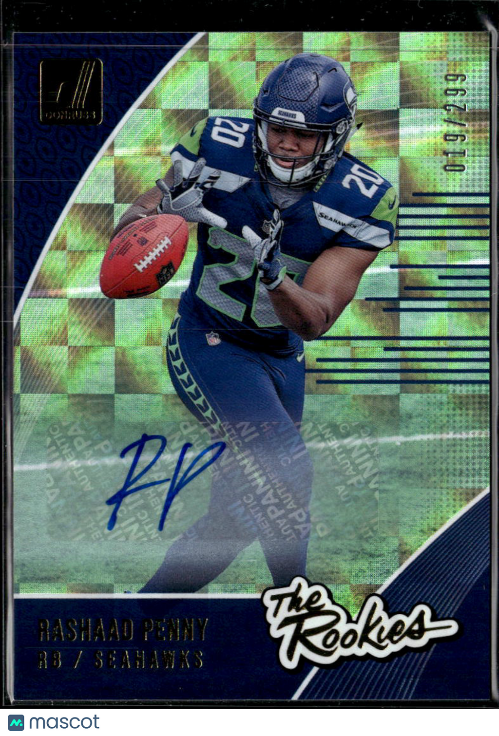 Rashaad Penny 2018 Donruss The Rookies Auto Autograph /299 Seattle Seahawks