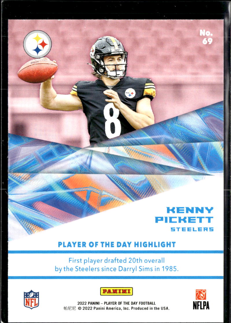 Kenny Pickett 2022 Panini Player of the Day MISSING FOIL RC Pittsburgh Steelers