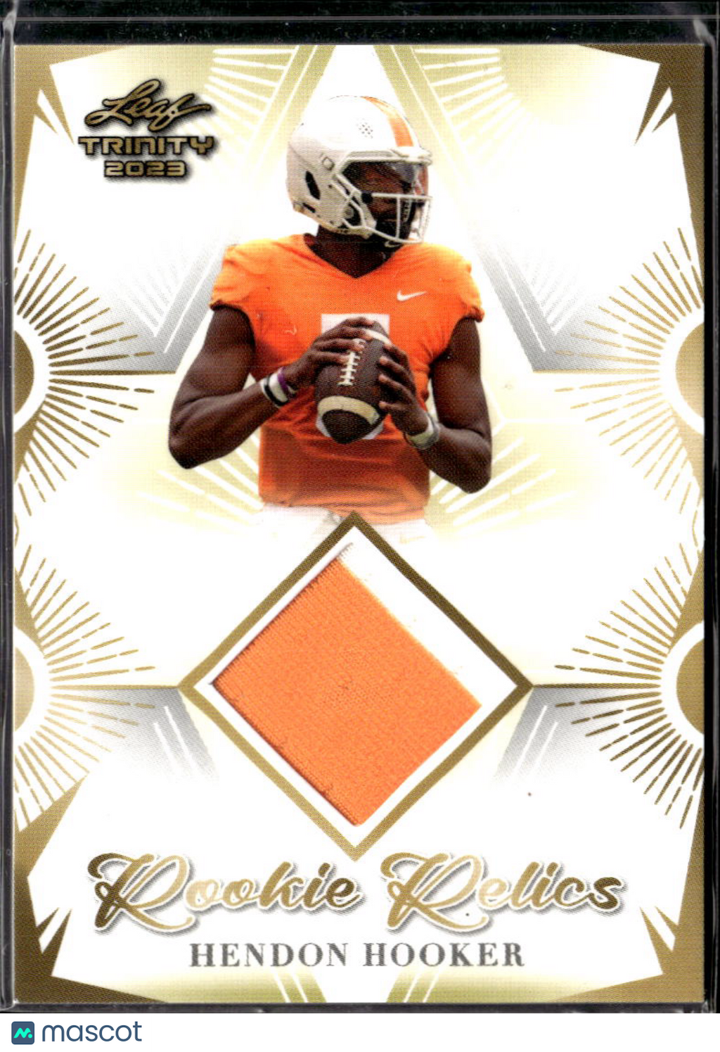 Hendon Hooker 2023 Leaf Trinity Rookie Jersey Patch RC Tennessee Volunteers