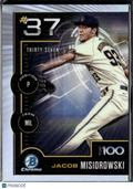 Jacob Misiorowski 2025 Bowman Chrome Scouts Top 100 Milwaukee Brewers