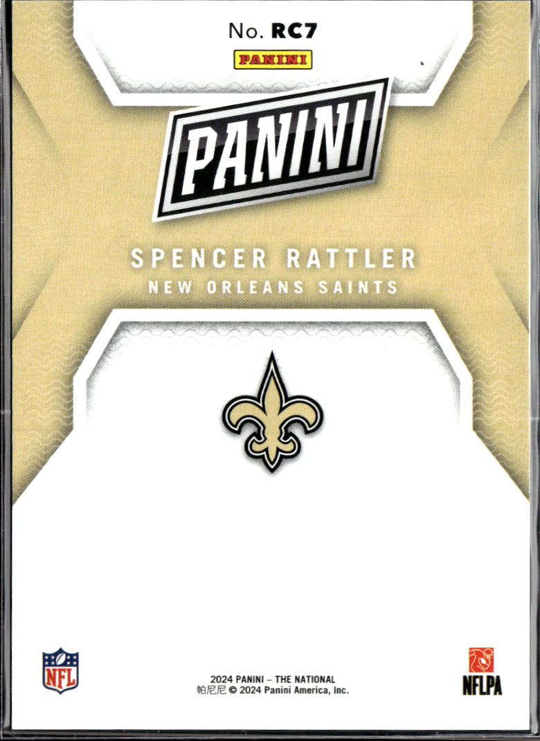Spencer Rattler 2024 Panini National RC Orange Rookie /199 New Orleans Saints