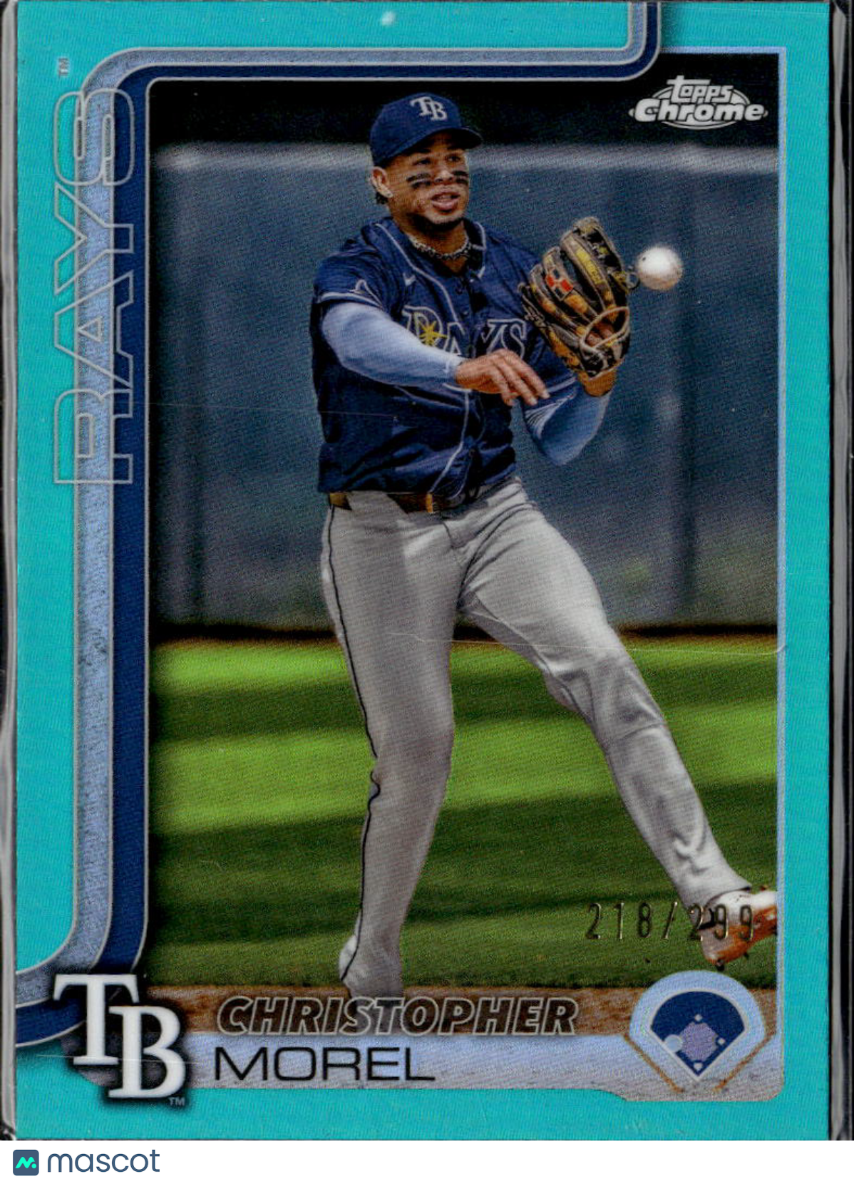 Christopher Morel 2025 Topps Chrome Aqua Refractor /299 Tampa Bay Rays