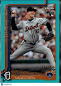 Ty Madden 2025 Topps Chrome RC Aqua Refractor /299 Detroit Tigers