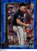 Valente Bellozo 2025 Topps Chrome RC Blue Refractor /150 Miami Marlins