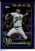 Shane McClanahan 2024 Topps Chrome Purple Refractor /250 Tampa Bay Rays
