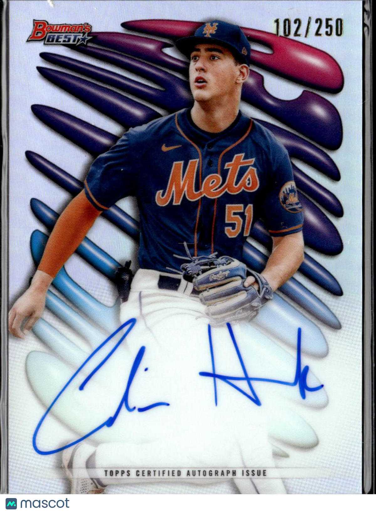 Colin Houck 2023 Bowman's Best Shellacked Autographs Auto /250 New York Mets