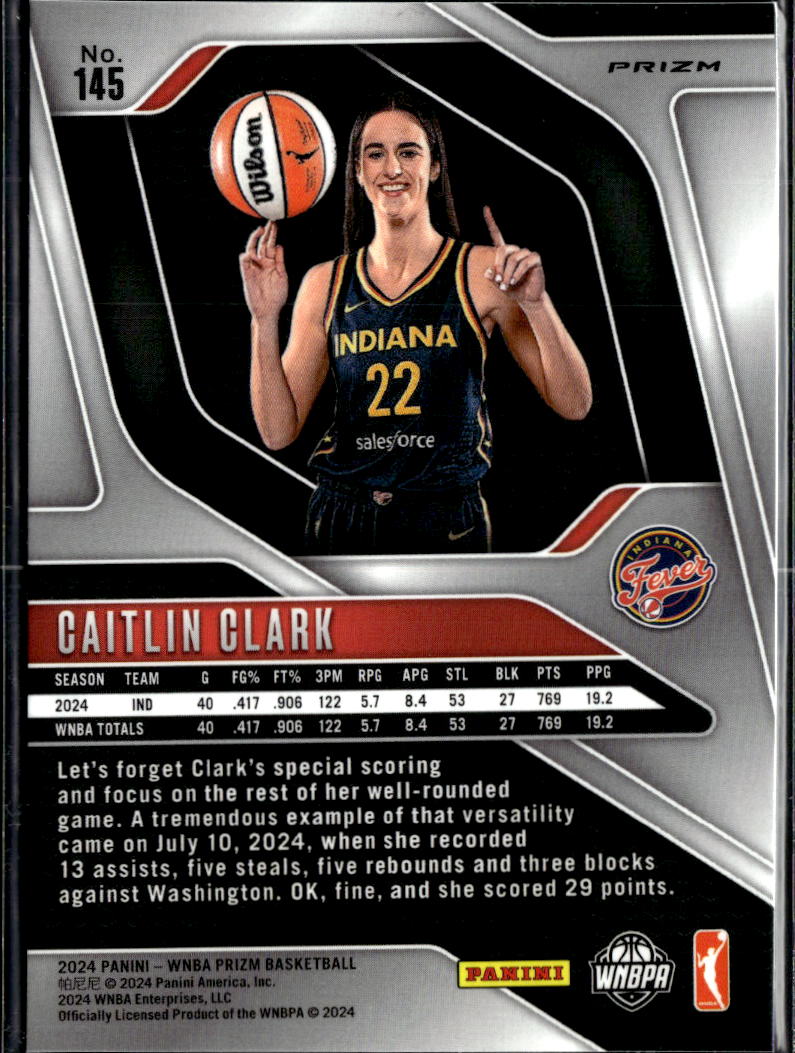 Caitlin Clark 2024 Panini Prizm WNBA RC Indiana Fever
