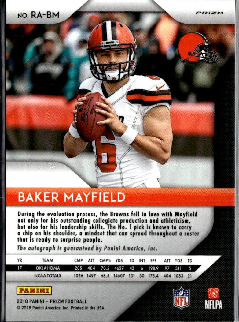 Baker Mayfield 2018 Prizm Auto Autograph Silver Rookie RC Cleveland Browns