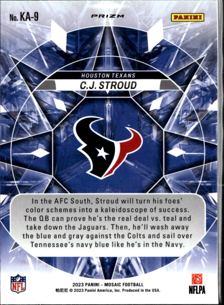 C.J. Stroud 2023 Mosaic Kaleidascopic SSP CASE HIT Rookie RC Houston Texans