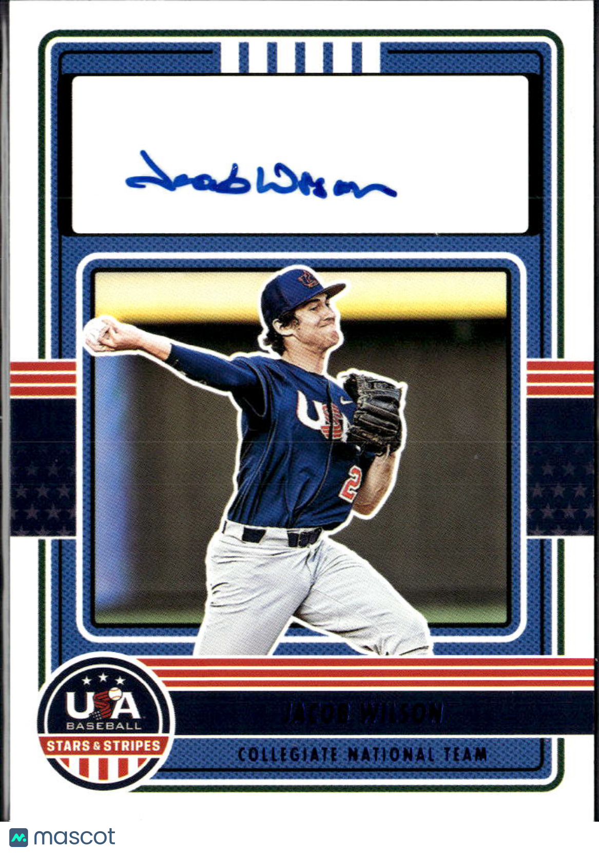 Jacob Wilson 2023 USA Baseball Stars & Stripes Auto Autograph RC Athletics