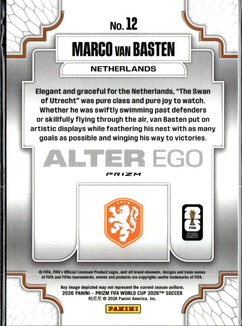 Marco van Basten 2026 Prizm FIFA World Cup Alter Ego CASE HIT Netherlands