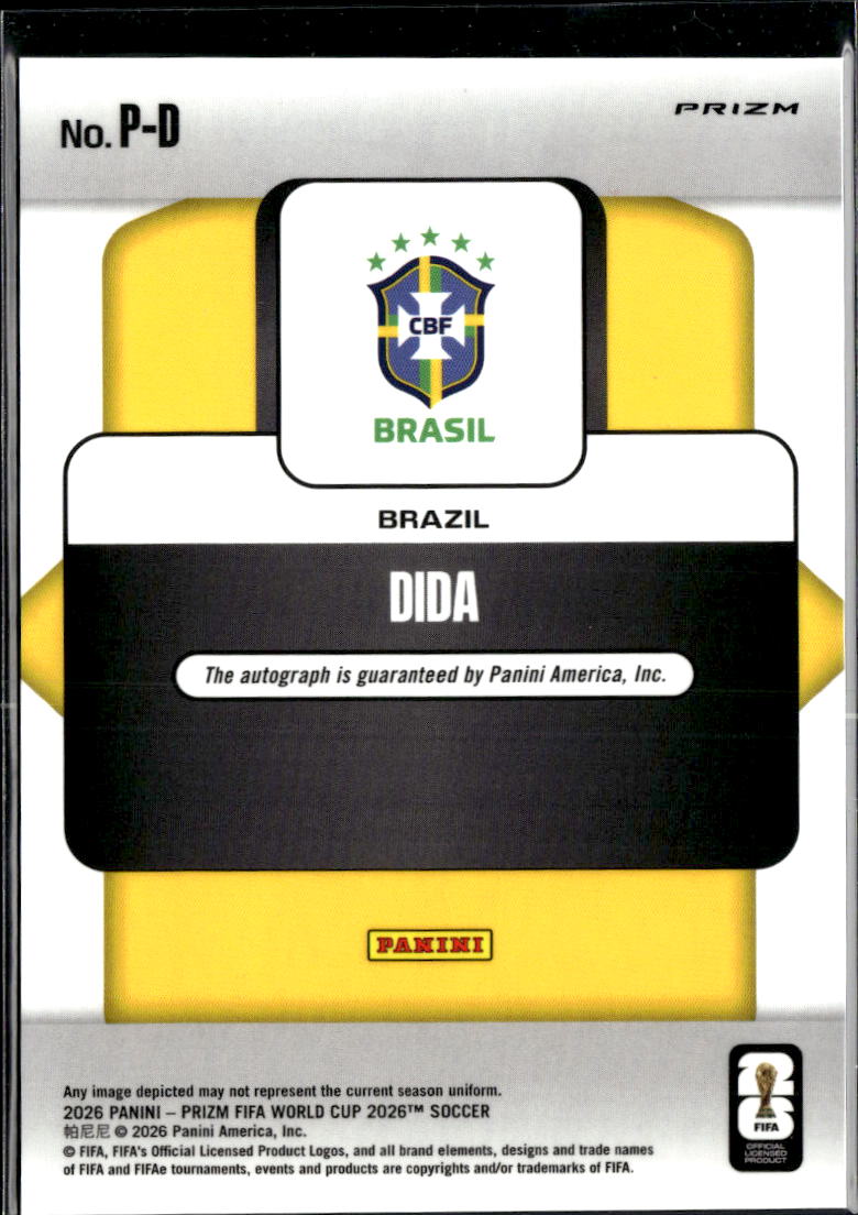 Dida 2026 Panini Prizm FIFA World Cup Penmanship Auto Autograph Brazil