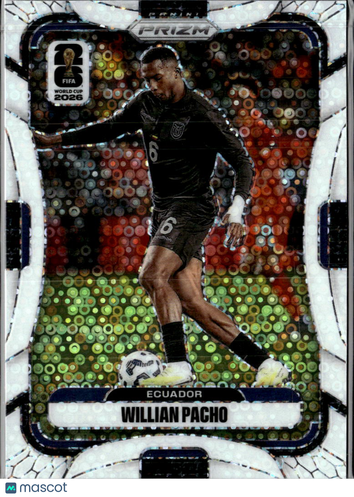 Willian Pacho 2026 Prizm FIFA World Cup White Disco 6/20 Ecuador