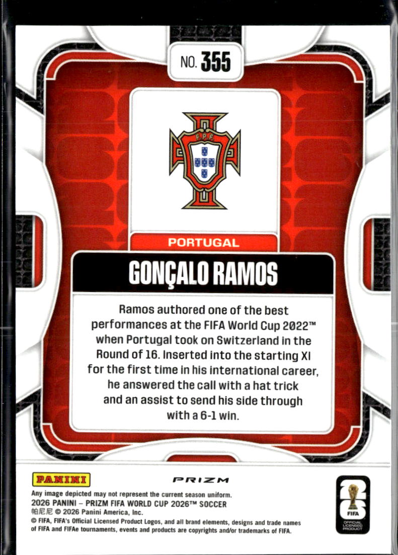 Goncalo Ramos 2026 Panini Prizm FIFA World Cup RGB Portugal