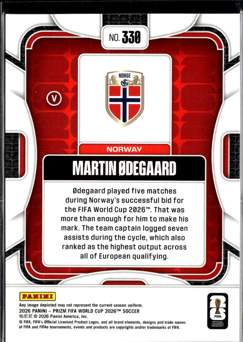 Martin Odegaard 2026 Panini Prizm FIFA World Cup Variation SSP Norway