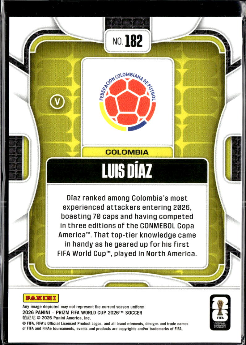 Luis Díaz 2026 Panini Prizm FIFA World Cup Variation SSP Colombia