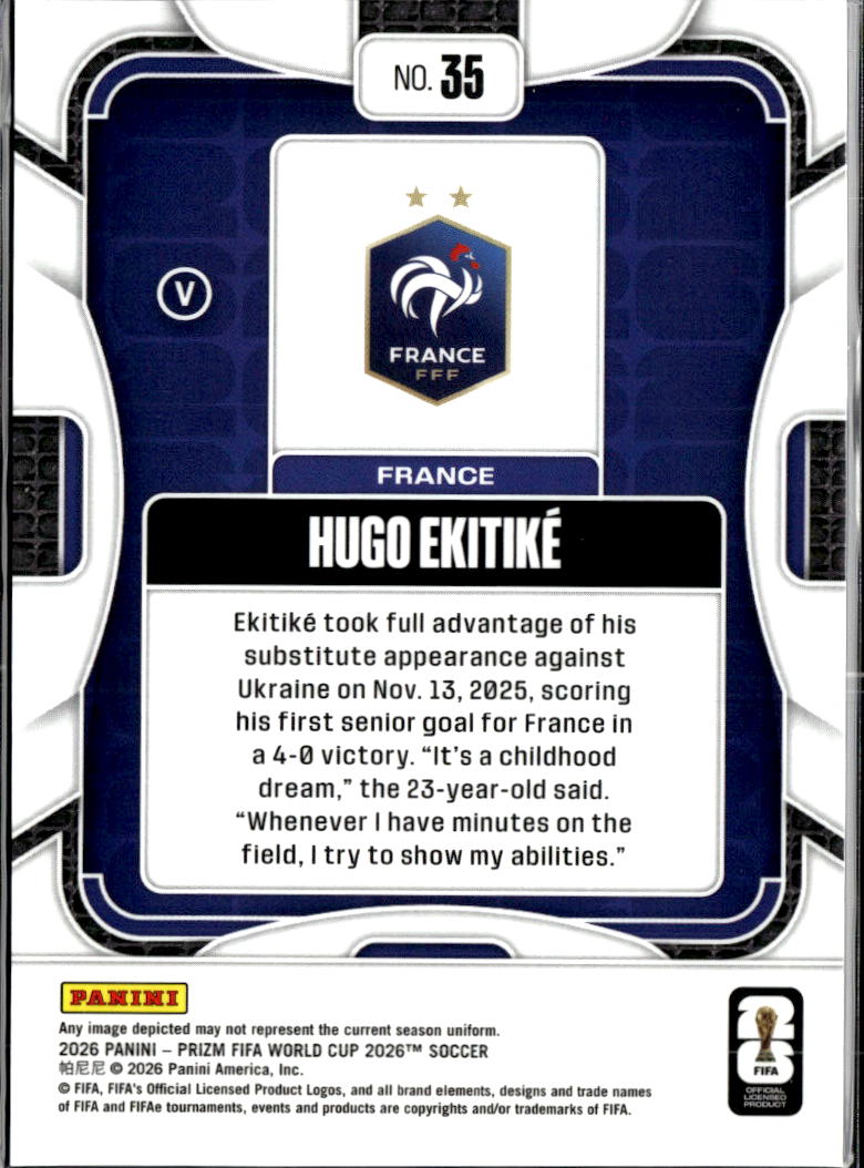 Hugo Ekitike 2026 Panini Prizm FIFA World Cup Variation SSP France