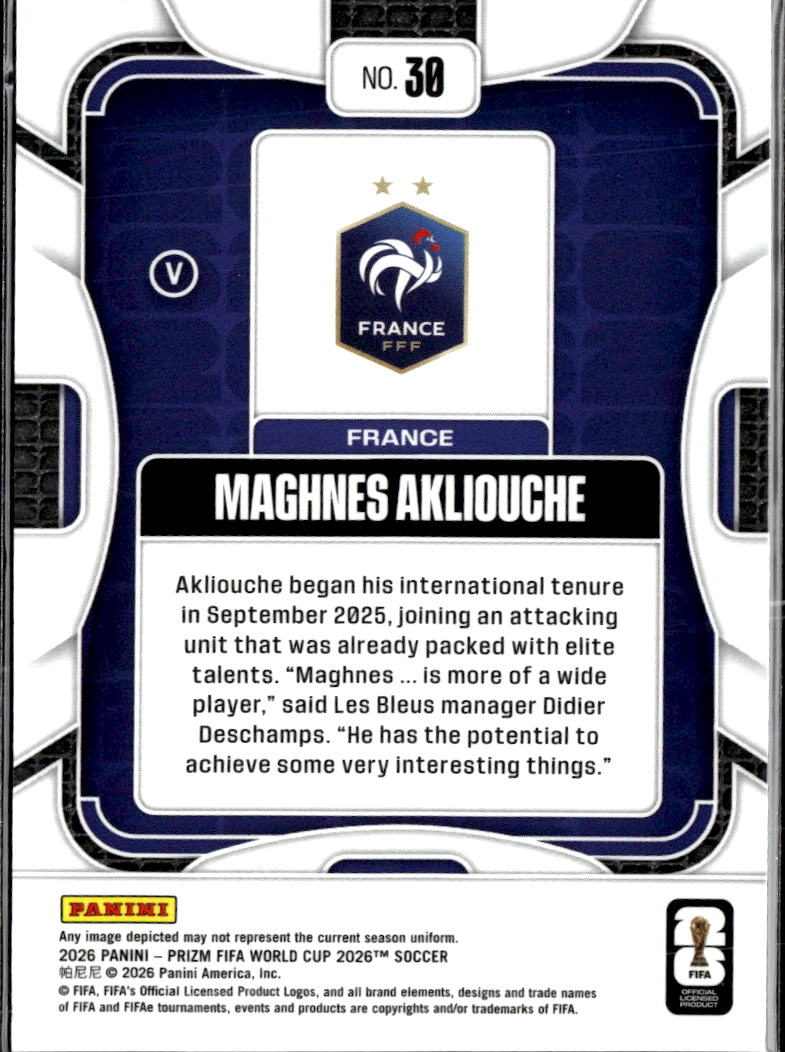 Maghnes Akliouche 2026 Panini Prizm FIFA World Cup Variation SSP France