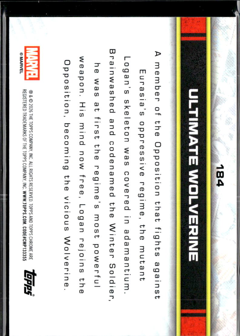 Ultimate Wolverine 2026 Topps Chrome Marvel Red Wave Refractor 1/5 #184