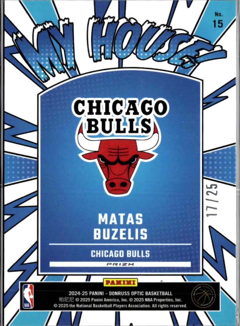 Matas Buzelis 2024-25 Optic My House RC Pink 17/25 Chicago Bulls