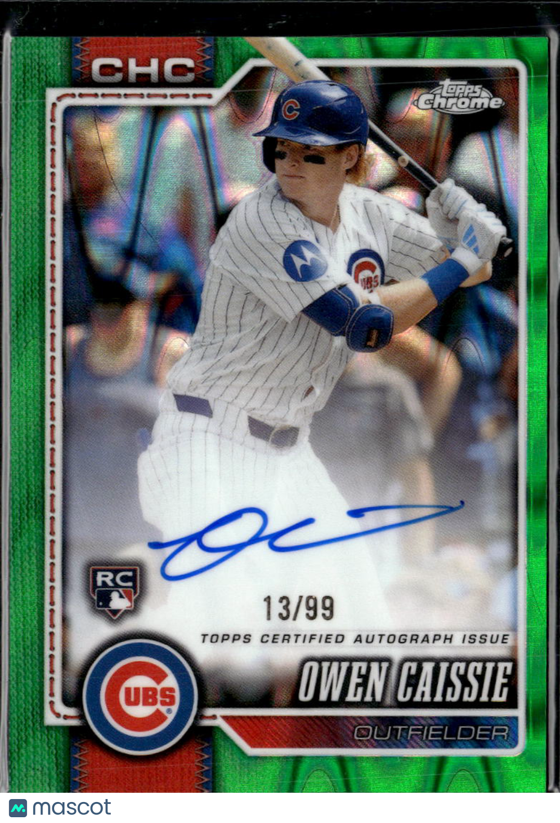 Owen Caissie 2026 Topps Chrome Auto Autograph RC 13/99 Chicago Cubs