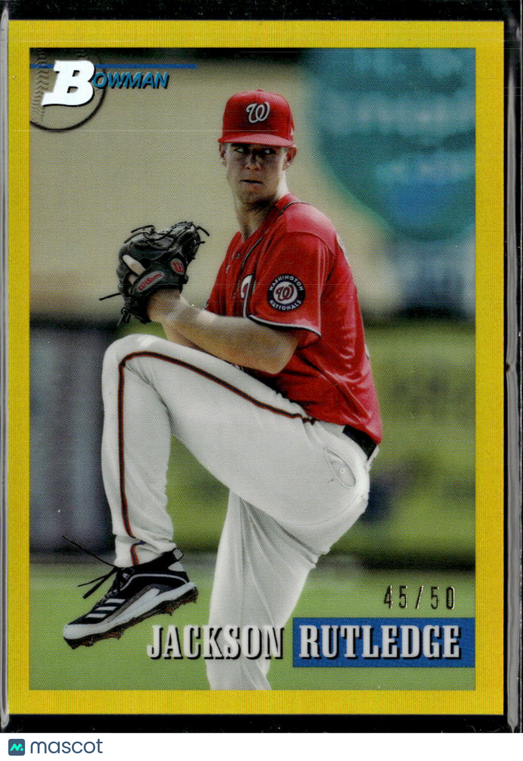 Jackson Rutledge 2021 Bowman Heritage Yellow /50 Washington Nationals
