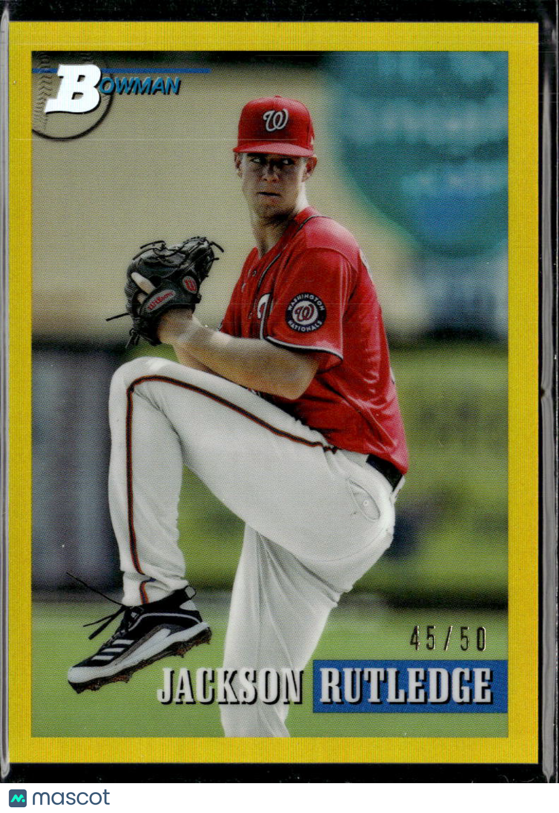 Jackson Rutledge 2021 Bowman Heritage Yellow /50 Washington Nationals