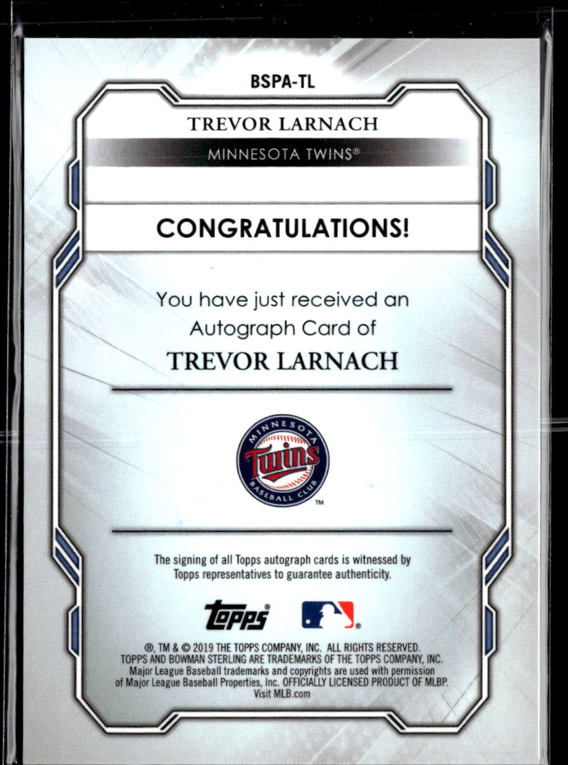 Trevor Larnach 2019 Bowman Sterling Auto Autograph Minnesota Twins