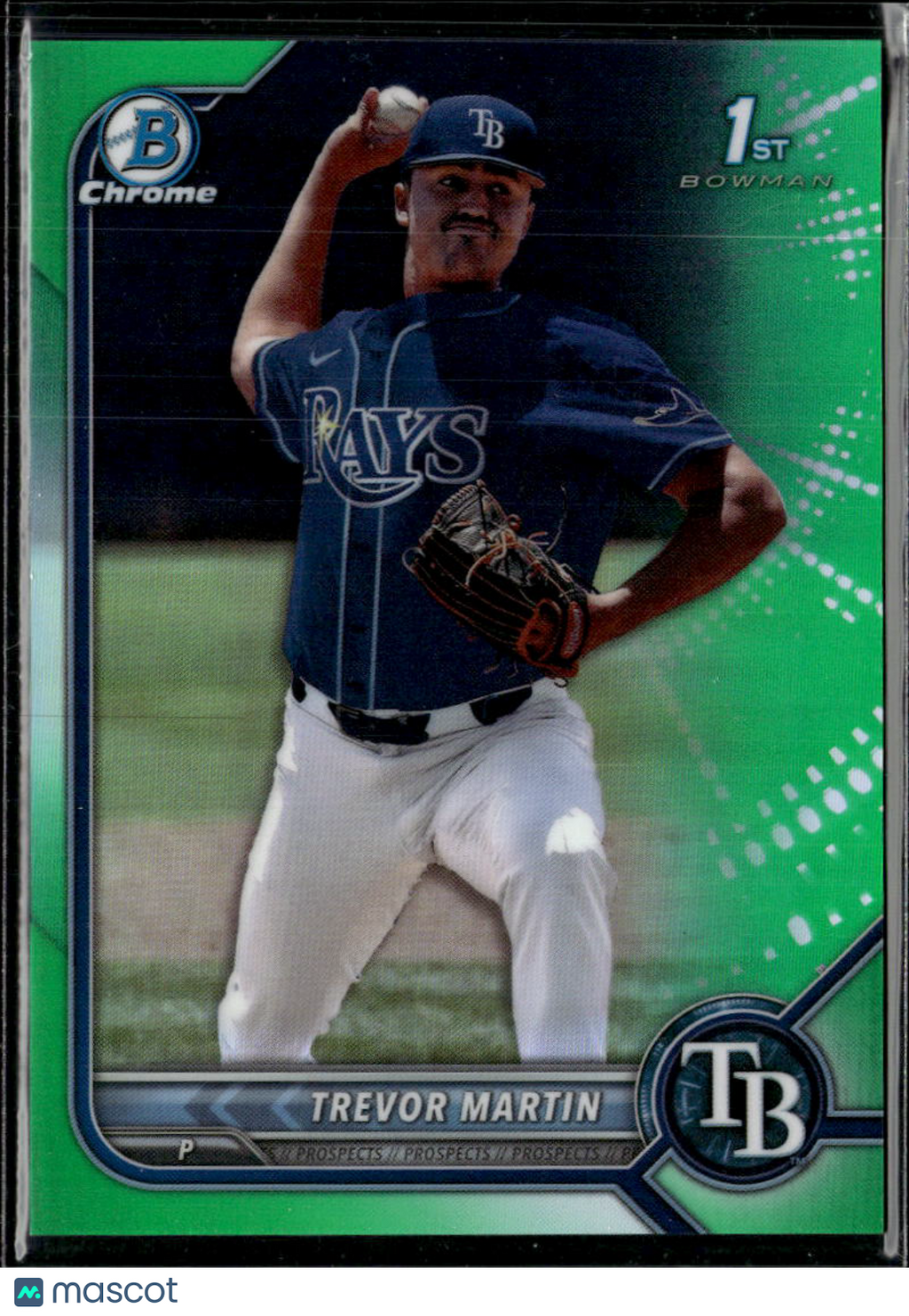 Trevor Martin 2022 Bowman Chrome 1st Green Refractor /99 Tampa Bay Rays