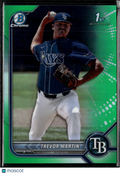 Trevor Martin 2022 Bowman Chrome 1st Green Refractor /99 Tampa Bay Rays