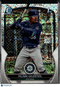 Felnin Celesten 2023 Bowman Chrome 1st Speckle Refractor /299 Seattle Mariners