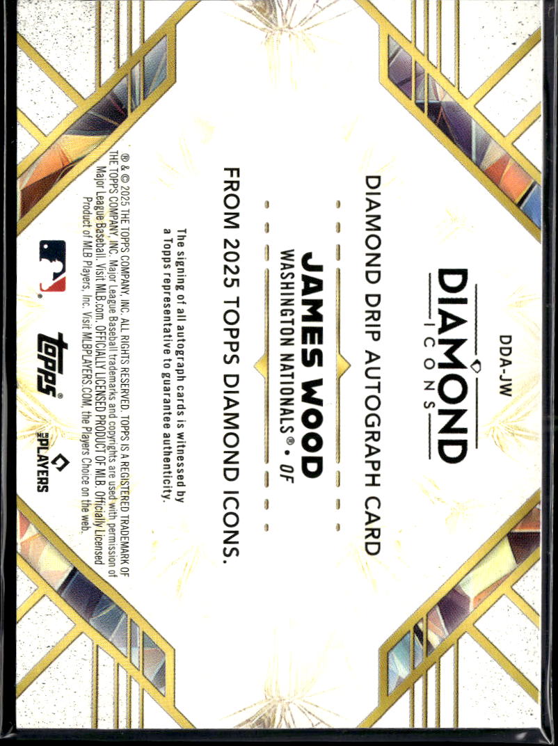 James Wood 2025 Diamond Icons Drip Auto Autograph RC 10/15 Washington Nationals