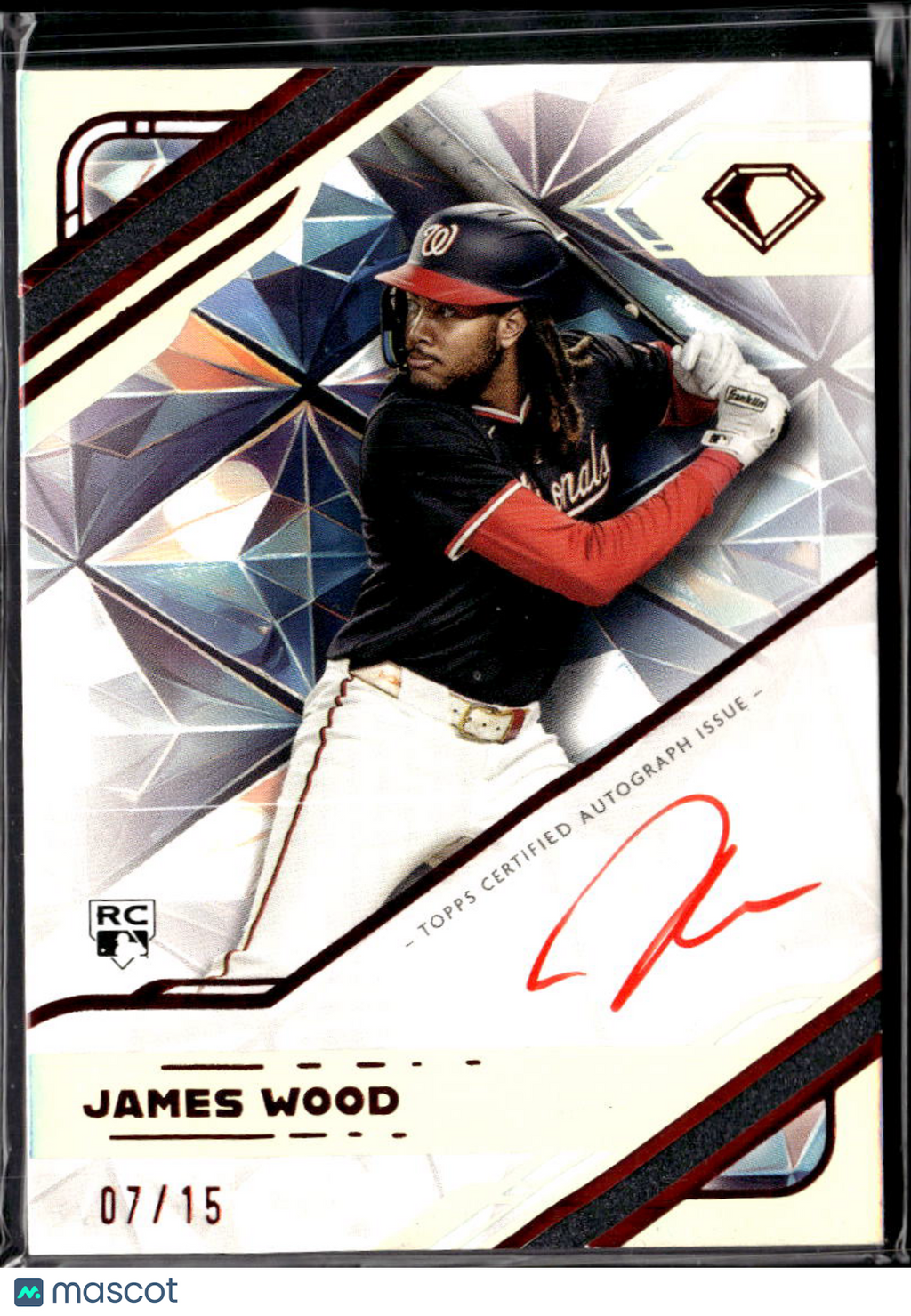 James Wood 2025 Diamond Icons Red Ink Auto Autograph RC 7/15 Nationals