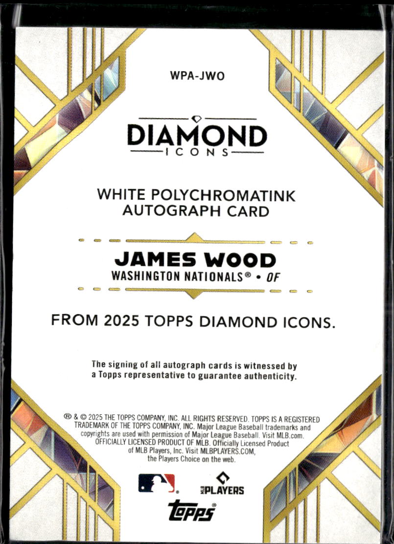 James Wood 2025 Diamond Icons Red Ink Auto Autograph RC 7/15 Nationals
