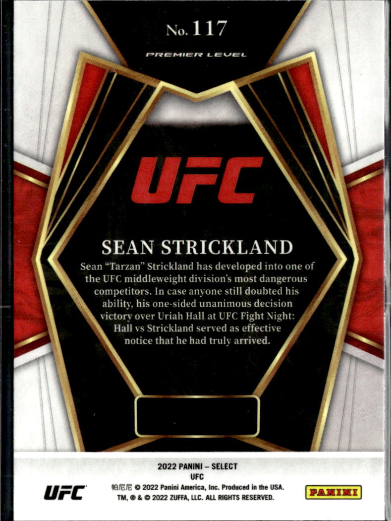 Sean Strickland 2022 Select UFC Blue Rookie RC MMA