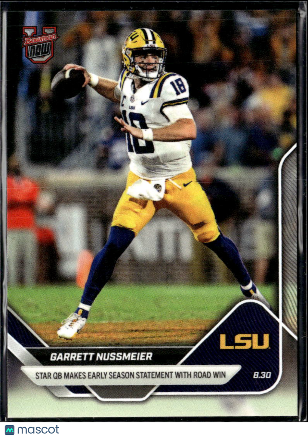 Garrett Nussmeier 2025 Bowman U Now Rookie RC LSU Tigers