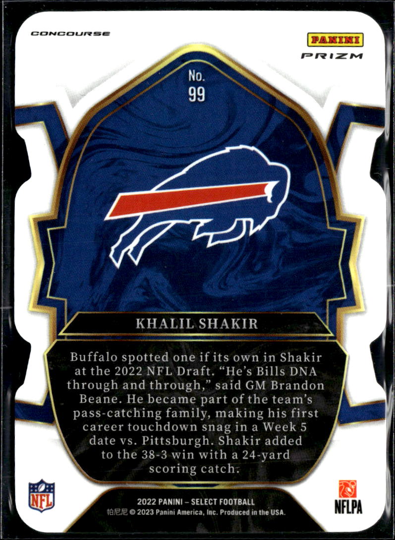 Khalil Shakir 2022 Select RC Red White Blue Prizm Rookie Buffalo Bills