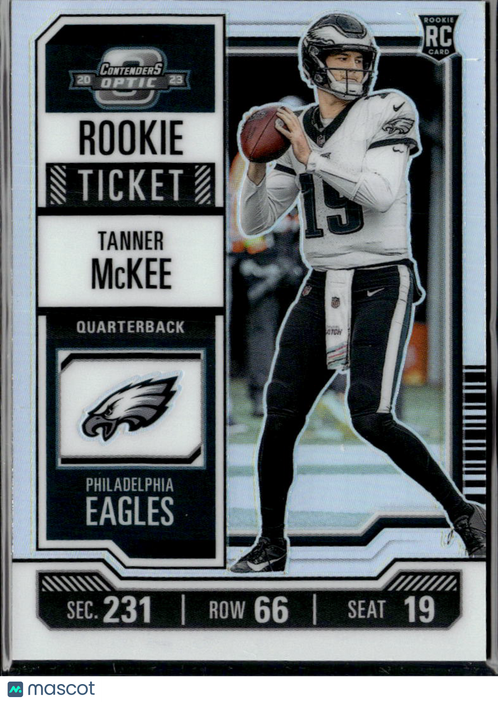 Tanner McKee 2023 Contenders Optic Silver Rookie RC Philadelphia Eagles